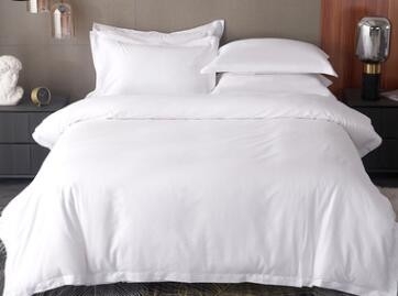 五星级酒店四件套60支纯棉白色贡缎床单被套宾馆床上用品酒店布草