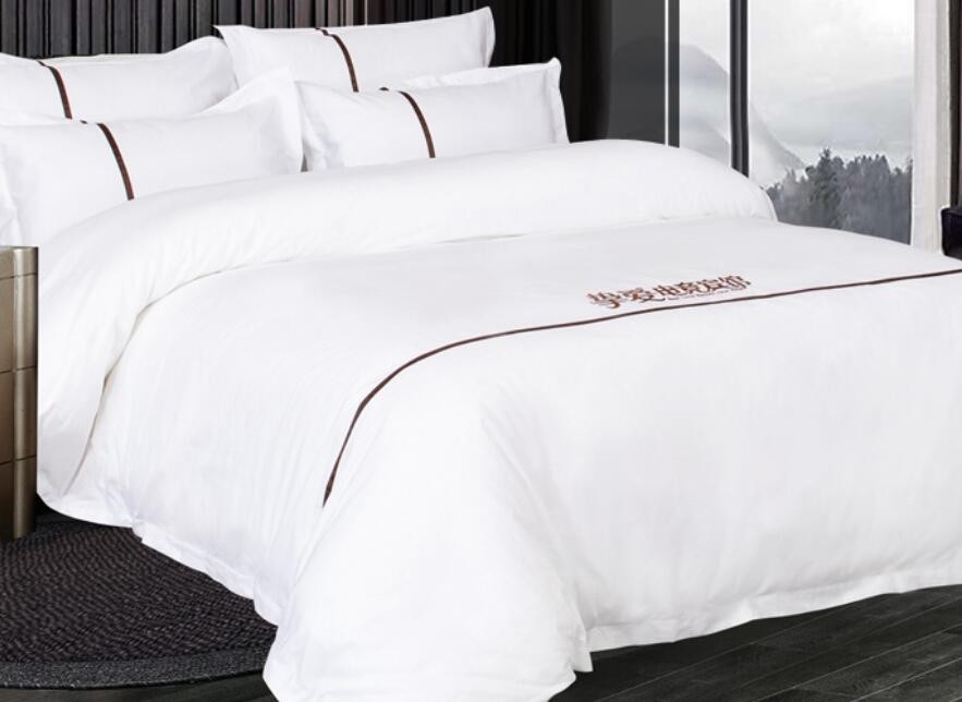 五星级宾馆酒店床上用品批全棉三四件套加厚纯白床单被套套件